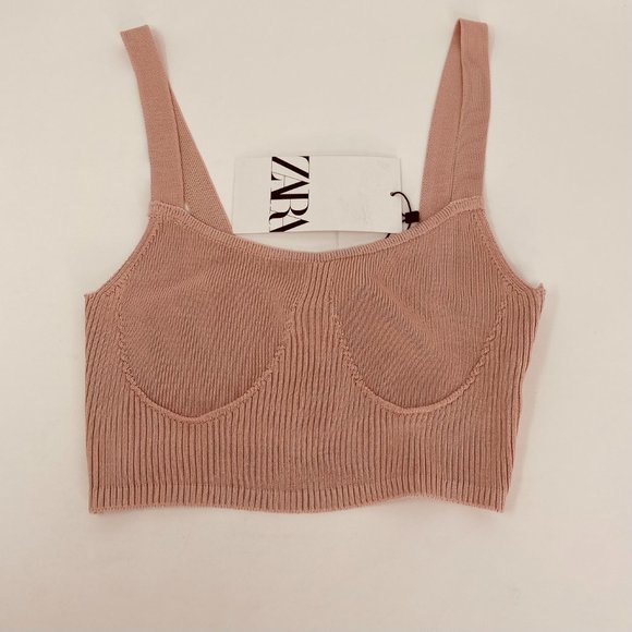NEW Zara Stretch Bralette – Blush – Size Small - Picture 1 of 3